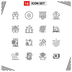 16 universal outlines set for web and mobile vector image