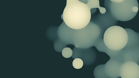 abstract 3d fluid metaball shape with light green vector image