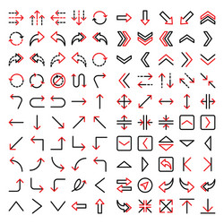 arrows icon set include arrow symbol square rotate vector