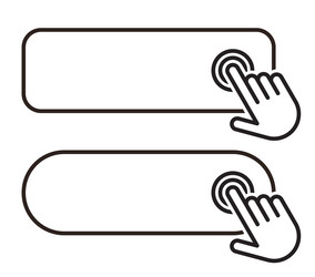 click blank button with hand pointer vector image