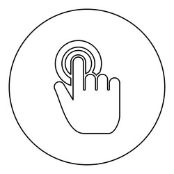 click on button hand cursor touch screen icon vector image