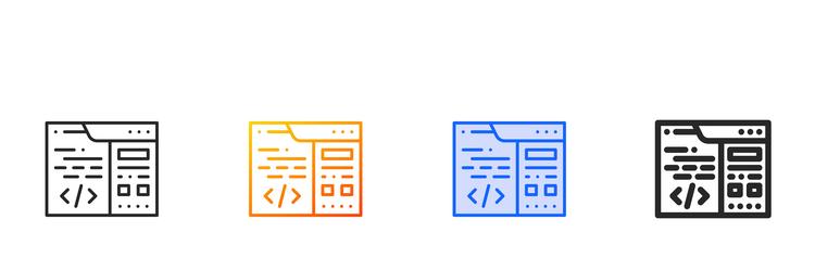 coding iconthin linear gradient blue stroke vector image
