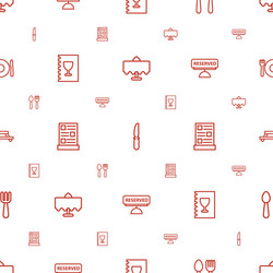 dining icons pattern seamless white background vector image