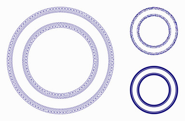 double circle frame mesh 2d model vector image