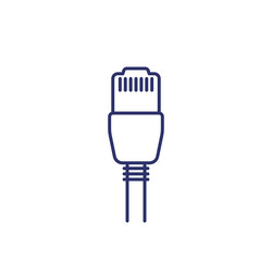 ethernet cable with a plug line icon vector