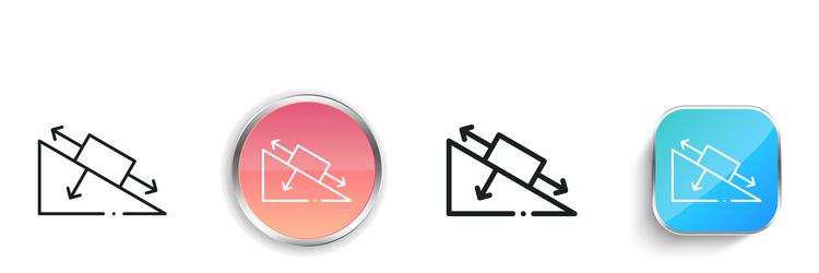 hypotenuse icon thin linear regular and button vector image