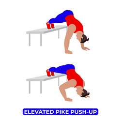 man doing elevated pike push up exercise vector image