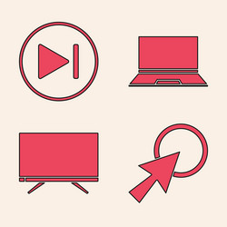set arrow cursor fast forward laptop and smart vector image