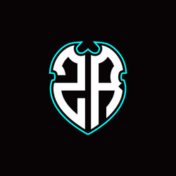 z r initial logo design with a shield shape vector image