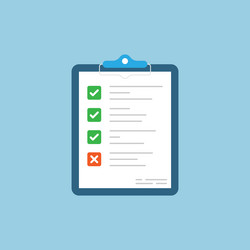 checklist document icon in flat style report vector image