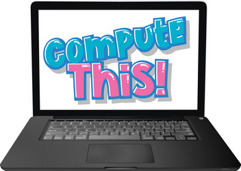 font design for word compute this with computer vector image