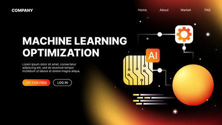 machine learning optimization website isometric vector image