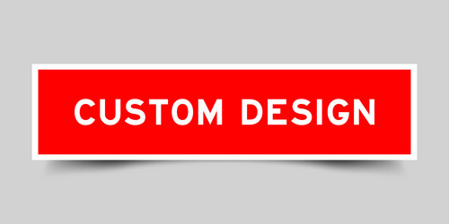 Sticker label with word custom design in red vector