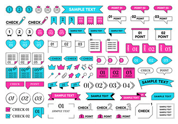 text frames title design icons check point box vector image