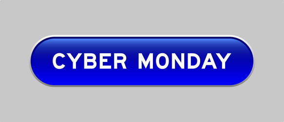 blue color capsule shape button with word cyber vector image