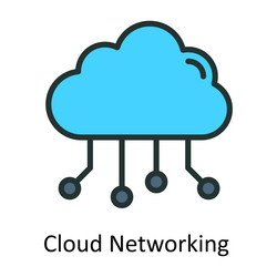 cloud networking fill outline icon design vector image