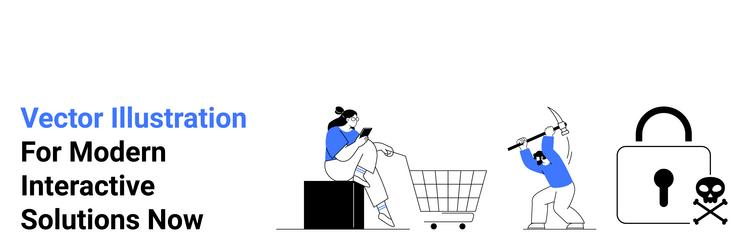 digital security and e-commerce risks with hacker vector image