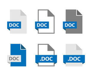 doc files document icon set file format sign vector image