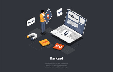 front and back end of development responsive web vector image