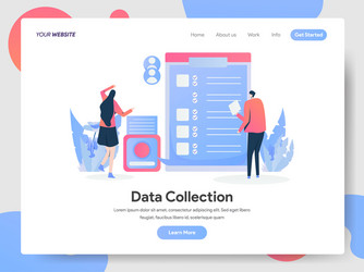 landing page template data collection concept vector