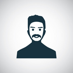 man with mustache icon for web and ui on white vector