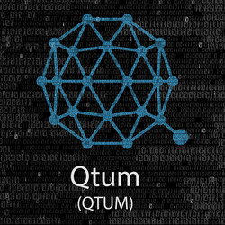 Qtum cryptocurrency background vector