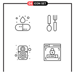 set 4 line style icons for web and mobile vector image
