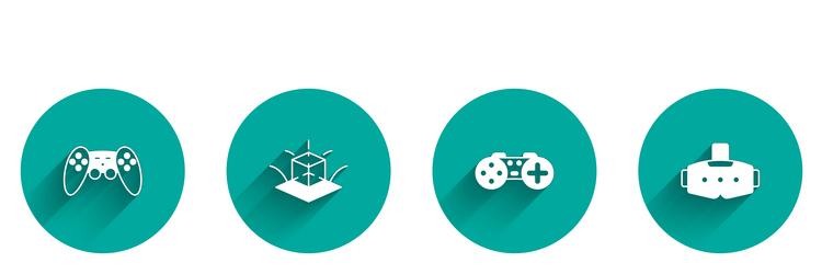 set gamepad 3d modeling and virtual reality vector image