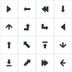 Set of 16 simple pointer icons can be found vector