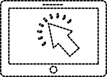 tablet with cursor button digital technology vector image