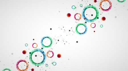 technical background with plexus effect and made vector image