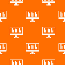business graph at computer screen pattern seamless vector image