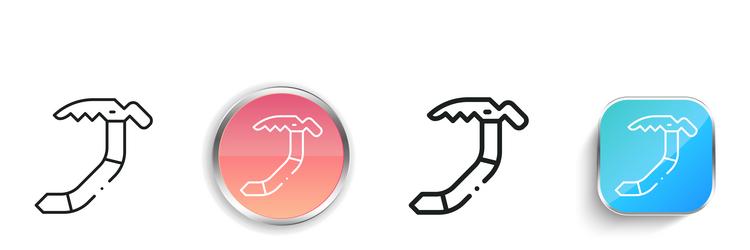 ice axe icon thin linear regular and button style vector image