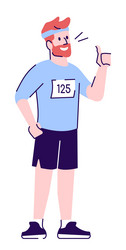 Local champion of running semi flat rgb color vector