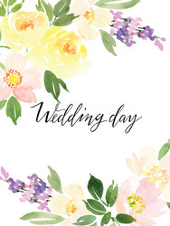 Watercolor Floral Greeting Card Vector Image