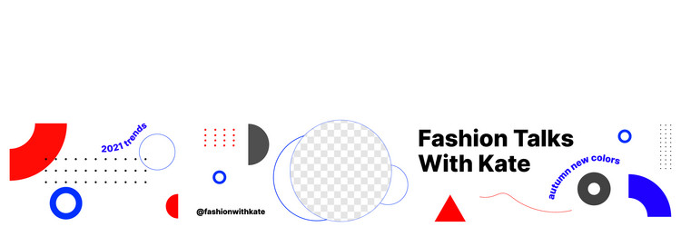 white and red header for account on video platform vector image