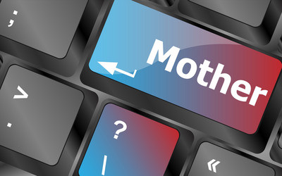 Keyboard with mother word on computer button vector