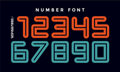 numbers font sport with and numeric vector image