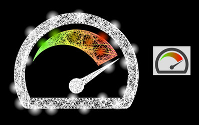 shining net mesh speed gauge with lightspots vector image