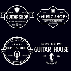 Vintage Music Shop Badges & Logos Vector Image