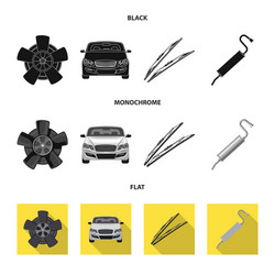 isolated object auto and part sign set vector image