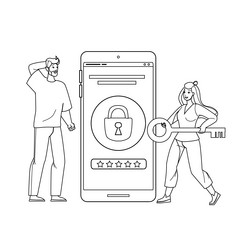 Password and login device security system vector