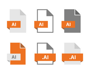 ai files document icon set file format vector image