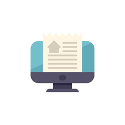 desktop computer displaying online property vector image