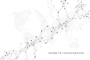 geometric abstract background with connected line vector image