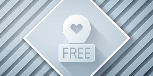 paper cut map pointer with heart icon isolated vector image