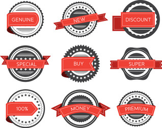 Retro Vintage Badges & Labels Set Vector Image