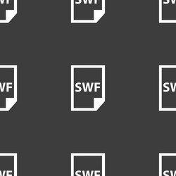 Swf file icon sign seamless pattern on a gray vector