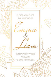 Elegant Wedding Invitation Card Vector Image