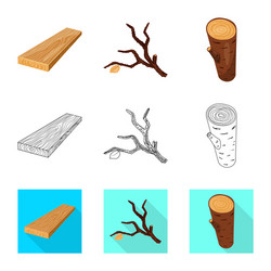 Isolated object of tree and raw symbol set vector